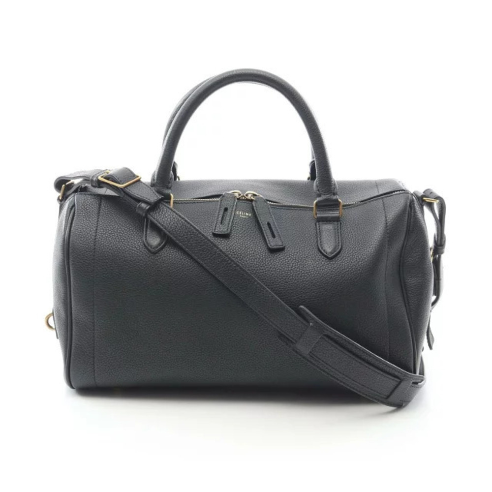 Celine black grained calfskin Asymmetrical Duffle Bag dual top handles